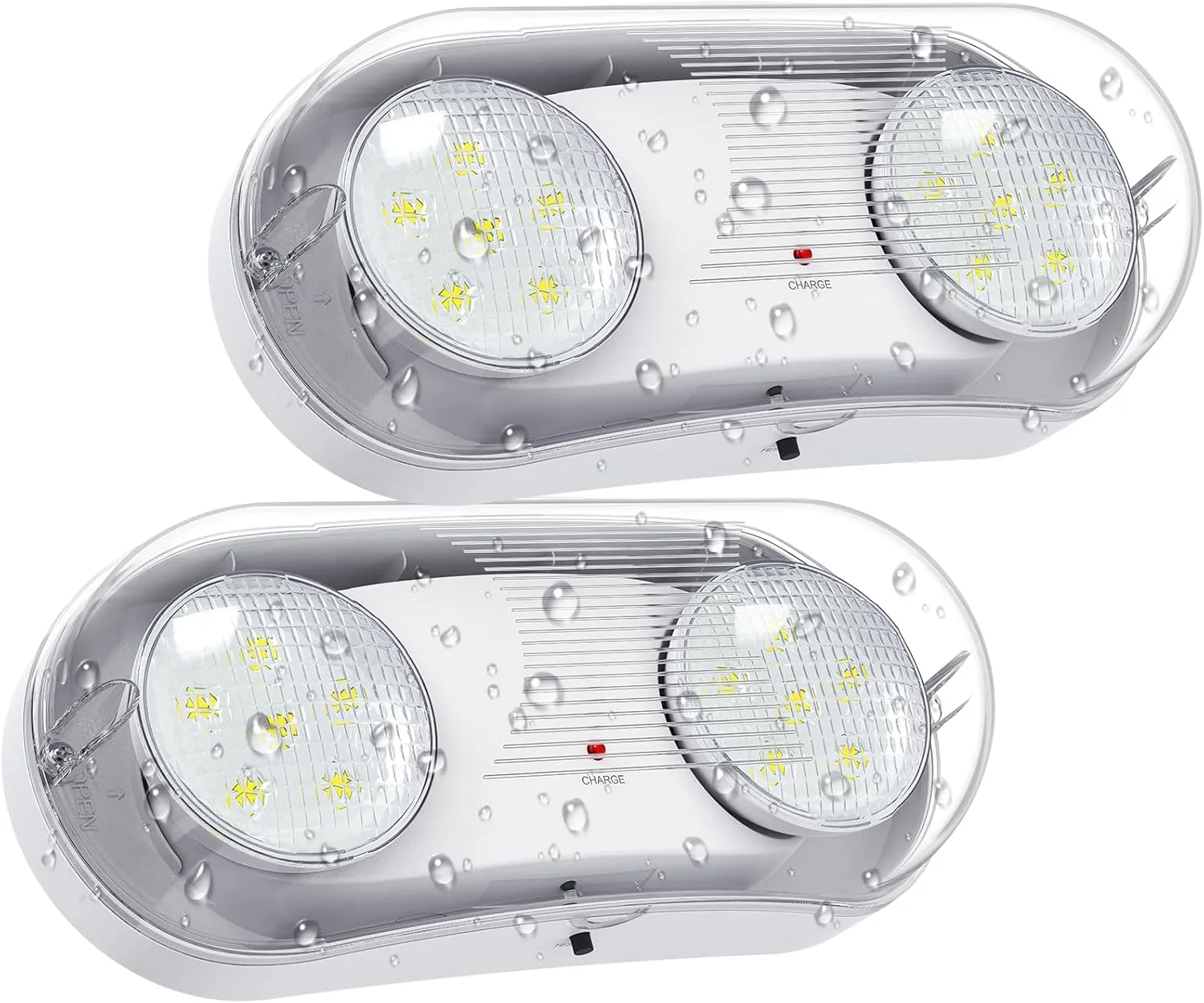 Wet Location Rated Outdoor Emergency Light,Waterproof Exterior Led Emergency Lights with Battery Backup,Adjustable Heads,Commercial Hardwired Emergency Lighting,UL Listed,120-347V (2 Pack)