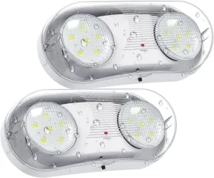 Wet Location Rated Outdoor Emergency Light,Waterproof Exterior Led Emergency Lights with Battery Backup,Adjustable Heads,Commercial Hardwired Emergency Lighting,UL Listed,120-347V (2 Pack)