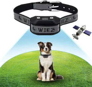 WIEZ GPS Wireless Dog Fence,Electric Dog Fence Collar, Range 65-3281ft, Adjustable Warning Strength, Rechargeable, Pet Containment System for Outdoor, Suitable for Most of Dogs
