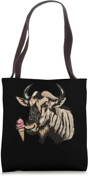 Wildebeest Enjoying An Ice Cream Tote Bag