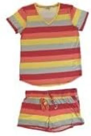 Wildfox Ladies 3 Piece Short Set (as1, alpha, m, regular, regular, Italian Ice Stripes)