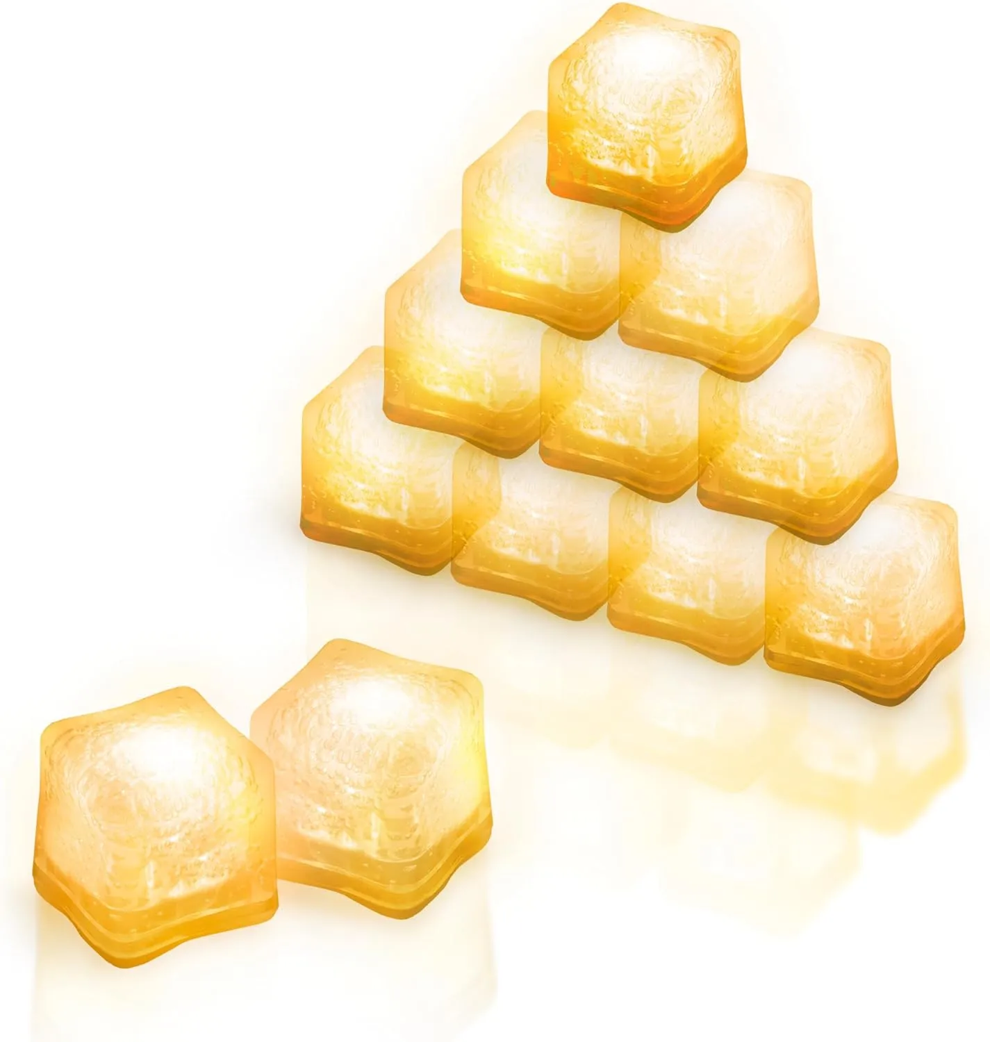 Windy City Novelties 12 Pack LED Ice Cubes with Changing Lights (Yellow)