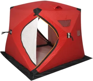 Winter Tent Winter Fishing House Outdoor Pop Ice Fishing Shelter in Winter 4 People Ice Fishing Tent Camping Tent Carry Bag for Family Short Weekends, 200x150x165cm, Red