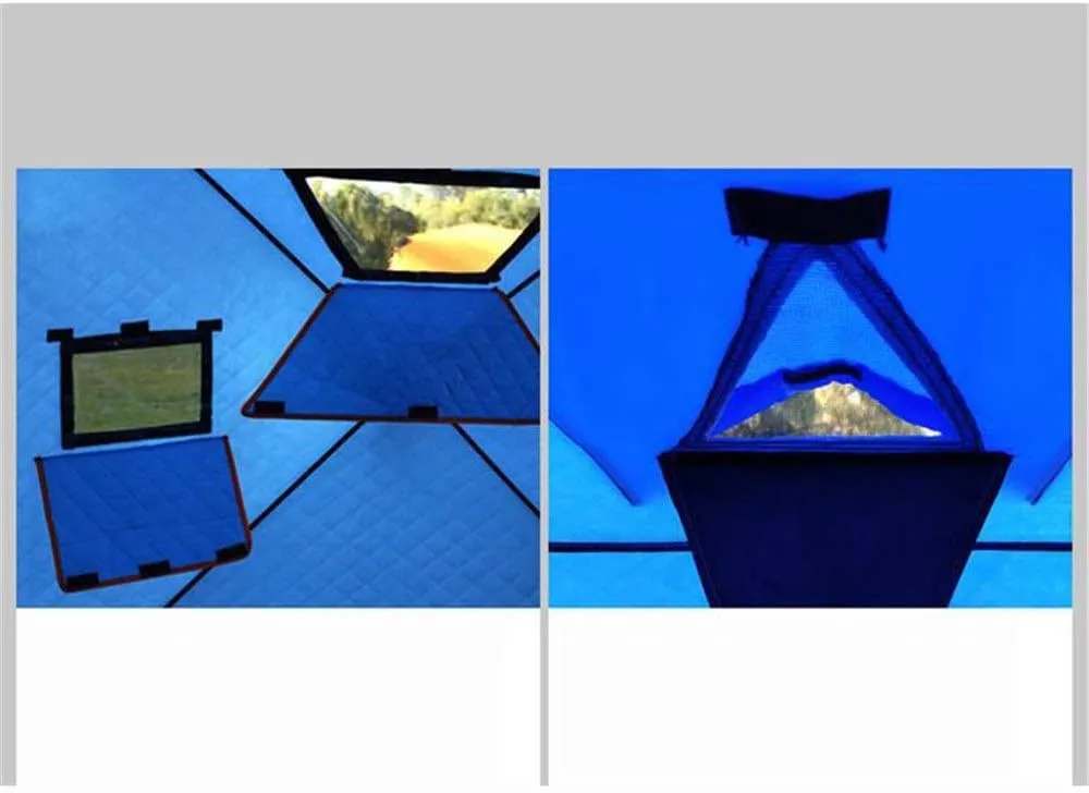 Winter Tent Winter Fishing House Outdoor Pop Ice Fishing Shelter in Winter 4 People Ice Fishing Tent Camping Tent Carry Bag for Family Short Weekends, 200x150x165cm, Red