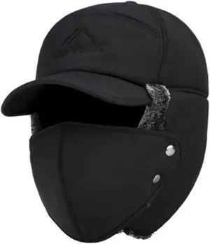 Winter Warm Hat Warm and Windproof 3-in-1 Aviator Hat Ice Cap Men's and Women's Earmuffs Ski Cap with Lining