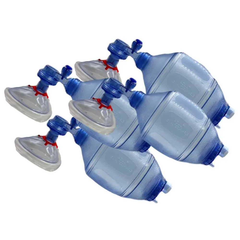 WNL Products 5000BVM-6PACK Practi-Mask BVM CPR Training Includes 6 Boxes of 4 Adult/Child Practi-Masks, 4 Adult/Child Bag Valve Squeeze Bags, 4 Bags (24 Total)