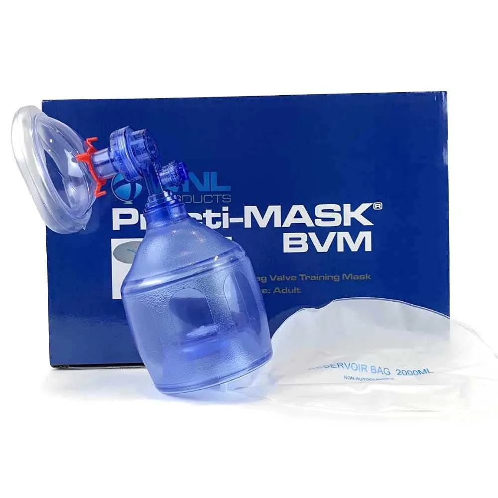 WNL Products 5000BVM-6PACK Practi-Mask BVM CPR Training Includes 6 Boxes of 4 Adult/Child Practi-Masks, 4 Adult/Child Bag Valve Squeeze Bags, 4 Bags (24 Total)