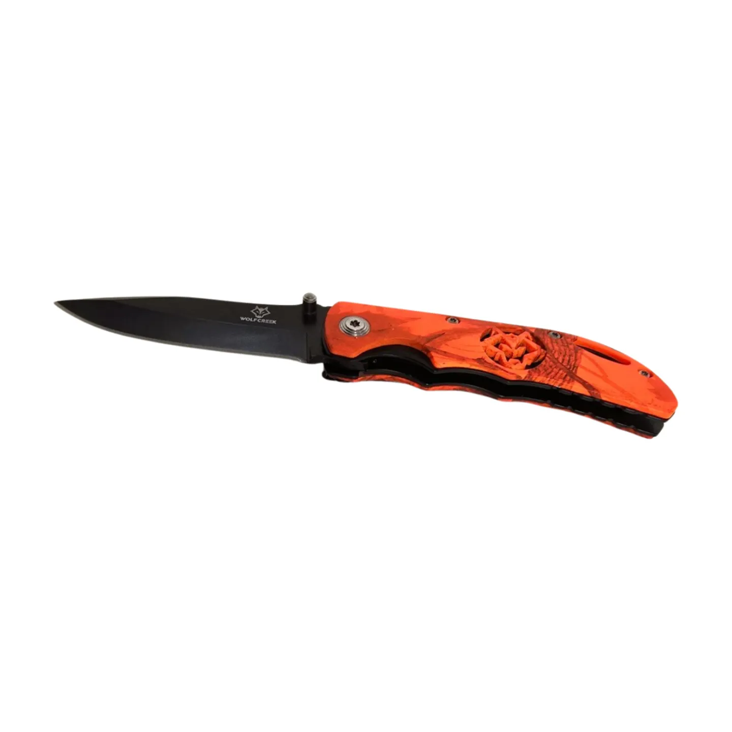 Wolf Creek Hi Vis Orange Camo Pack Knife