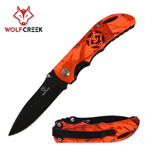 Wolf Creek Hi Vis Orange Camo Pack Knife