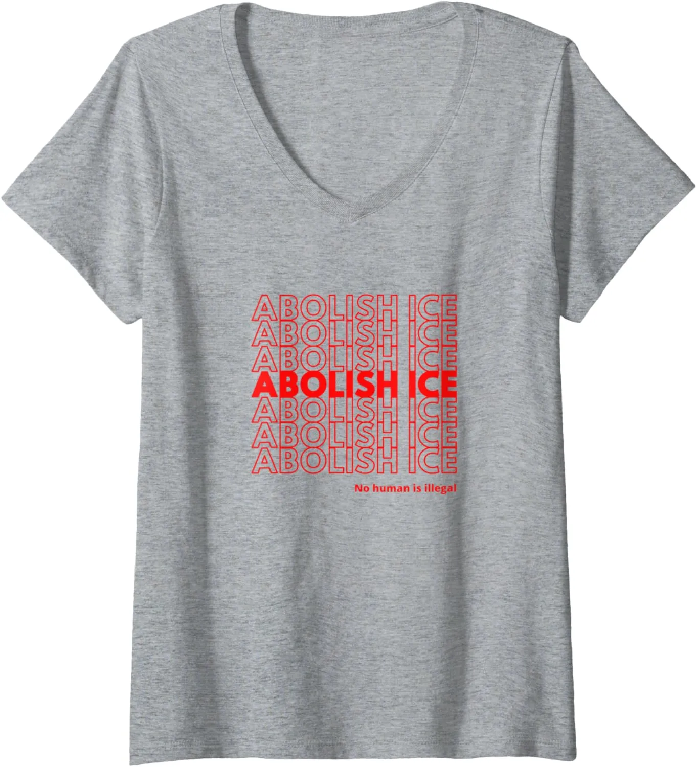 Womens Abolish ICE - Thank You, Have a Nice Day Shopping Bag V-Neck T-Shirt