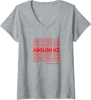 Womens Abolish ICE - Thank You, Have a Nice Day Shopping Bag V-Neck T-Shirt