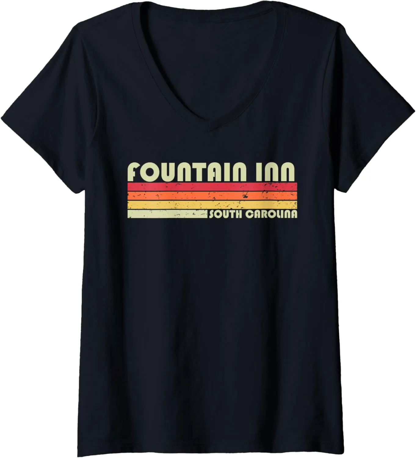 Womens FOUNTAIN INN SC SOUTH CAROLINA Funny City Home Gift Retro V-Neck T-Shirt