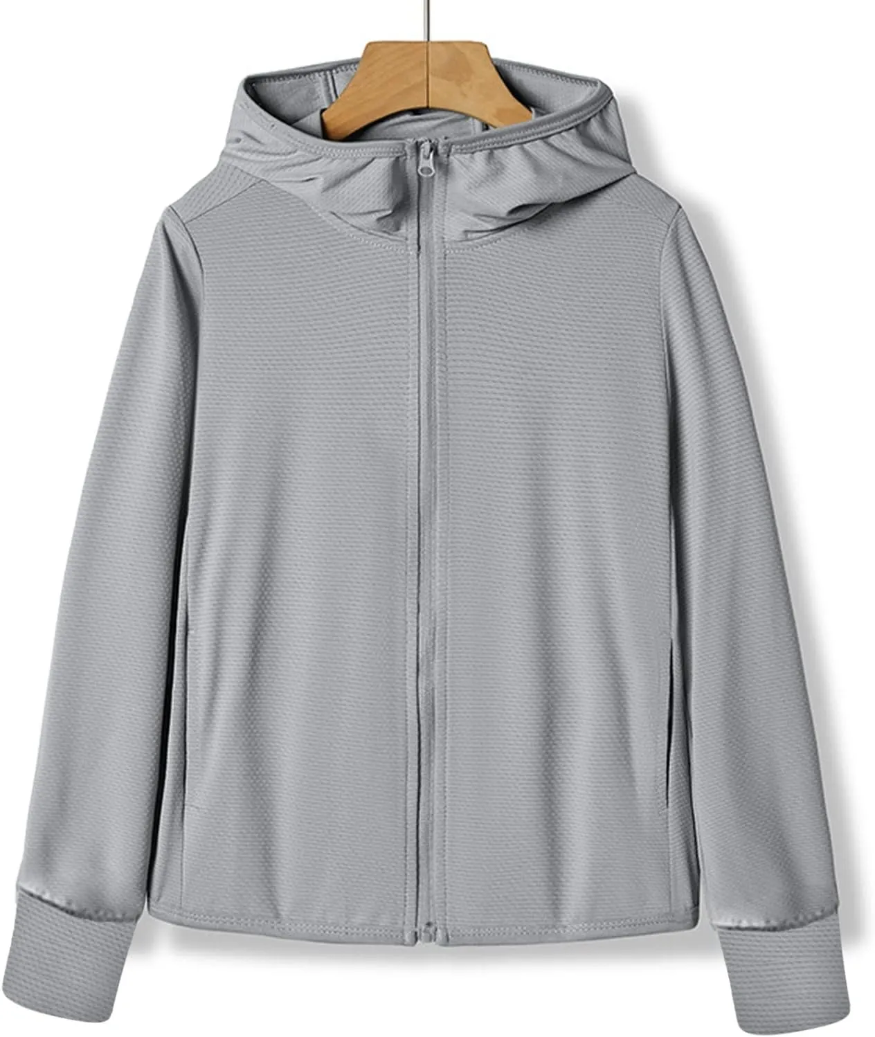 Womens SPF Uv Sun Protection Shirts Lightweight Jacket Breathable Zip Up Performance Workout Fishing T Shirts Hoodie