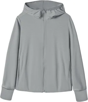 Womens SPF Uv Sun Protection Shirts Lightweight Jacket Breathable Zip Up Performance Workout Fishing T Shirts Hoodie