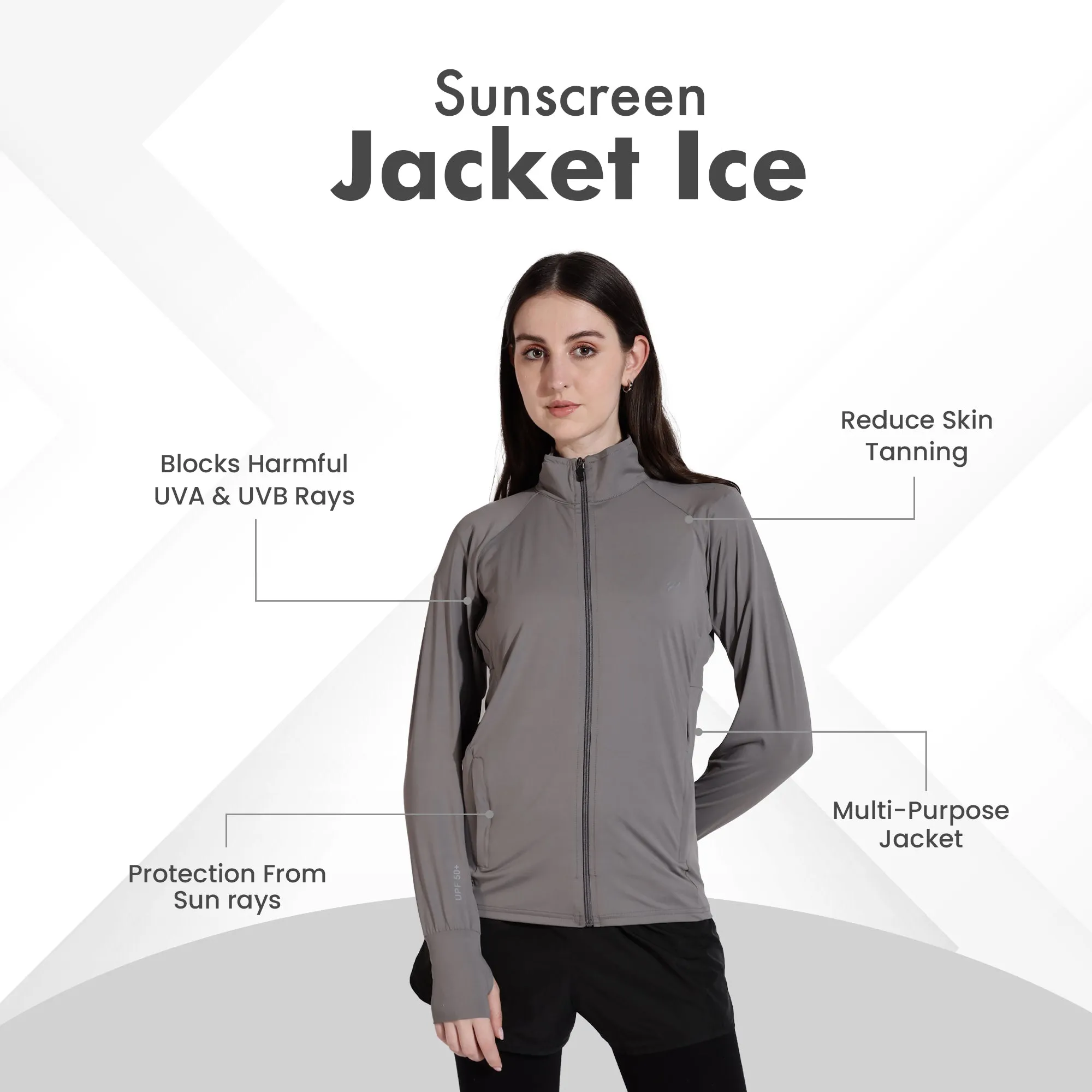 WOMENS SUNSCREEN JACKET ICE