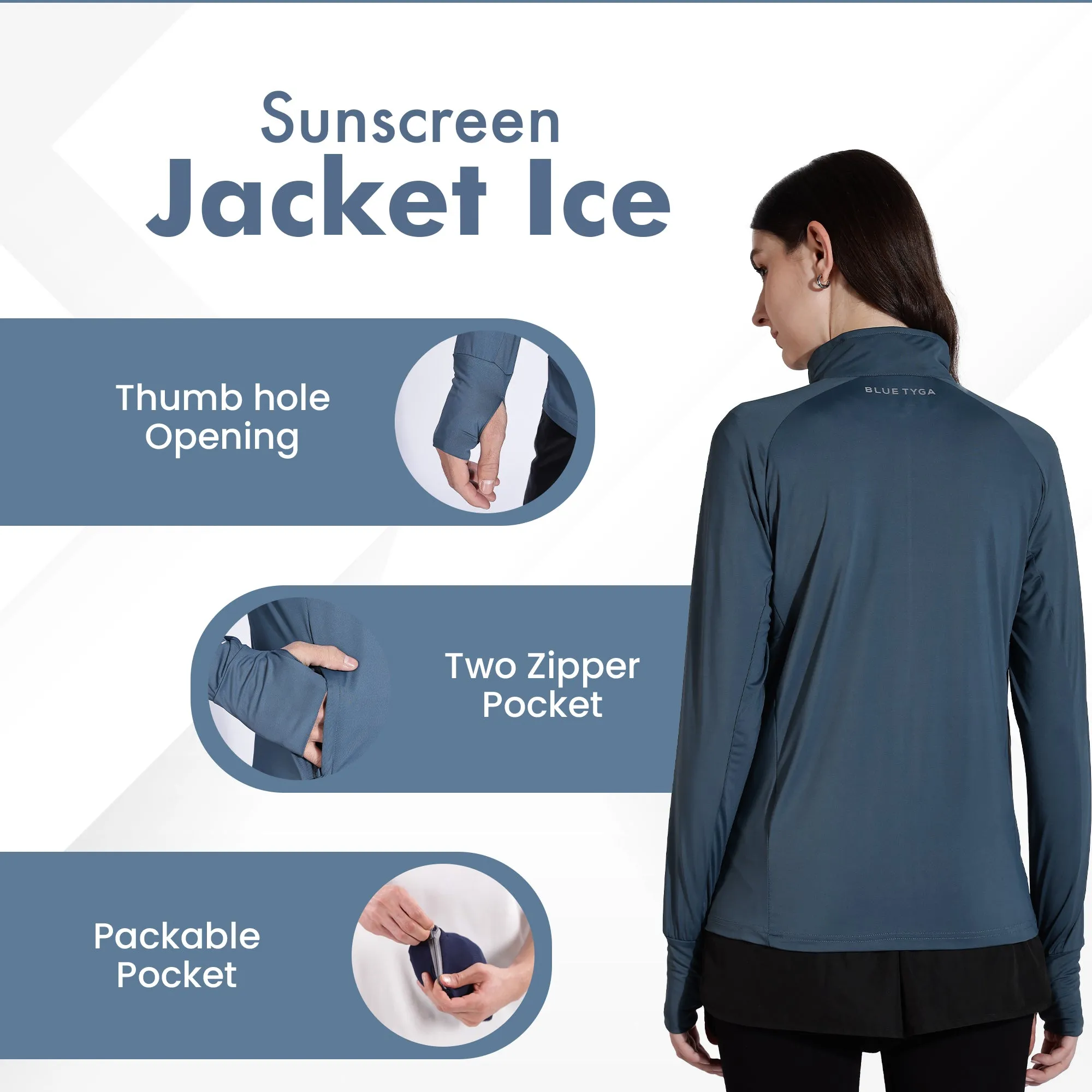 WOMENS SUNSCREEN JACKET ICE