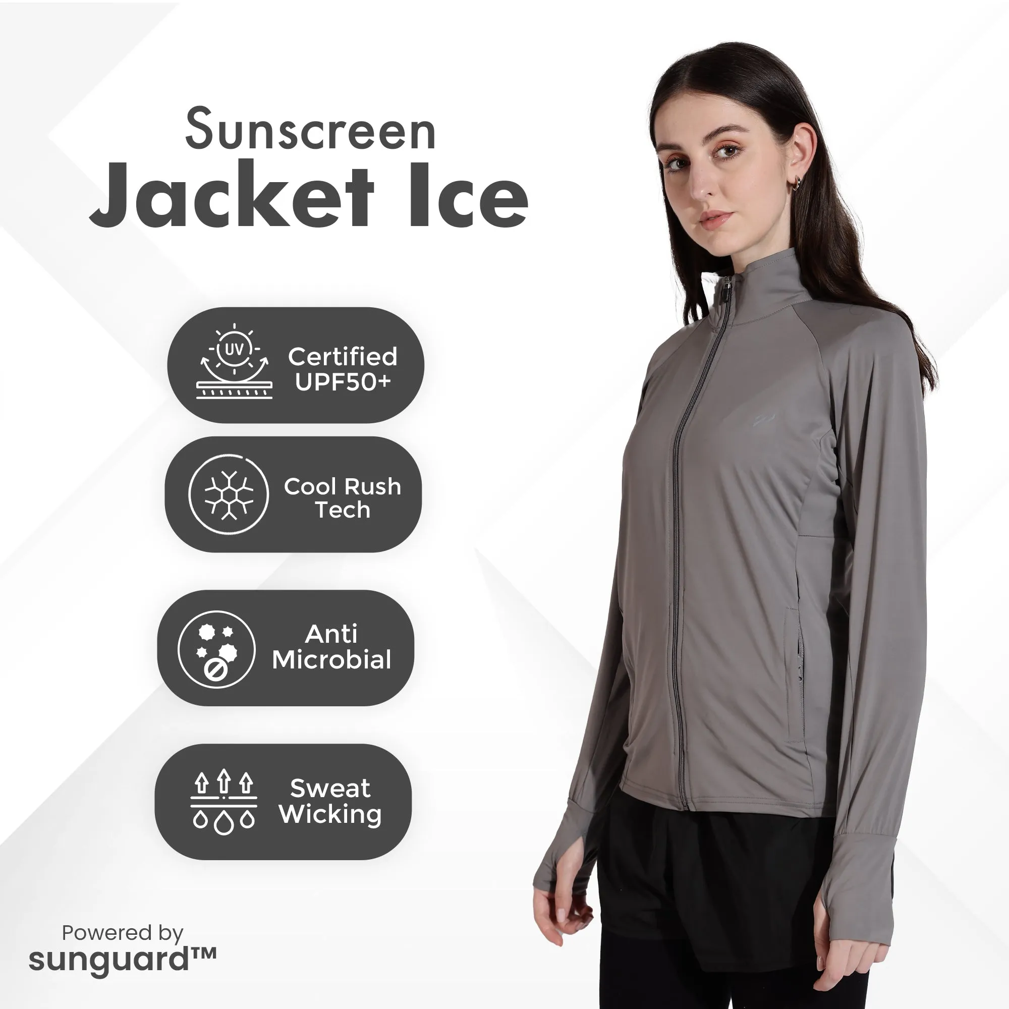 WOMENS SUNSCREEN JACKET ICE