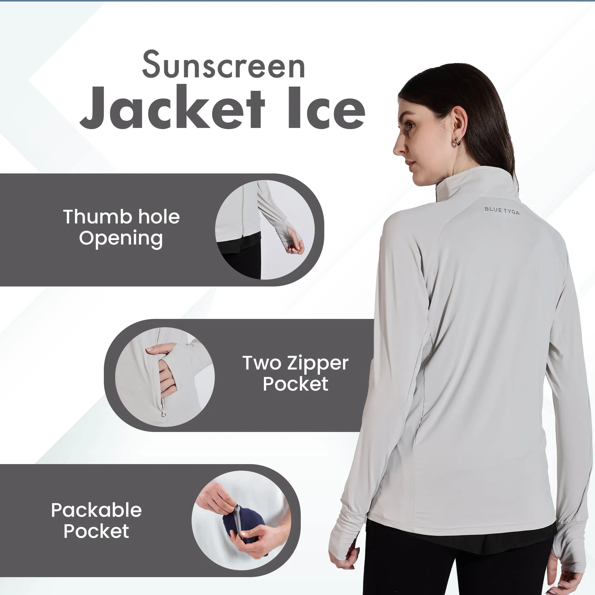 WOMENS SUNSCREEN JACKET ICE