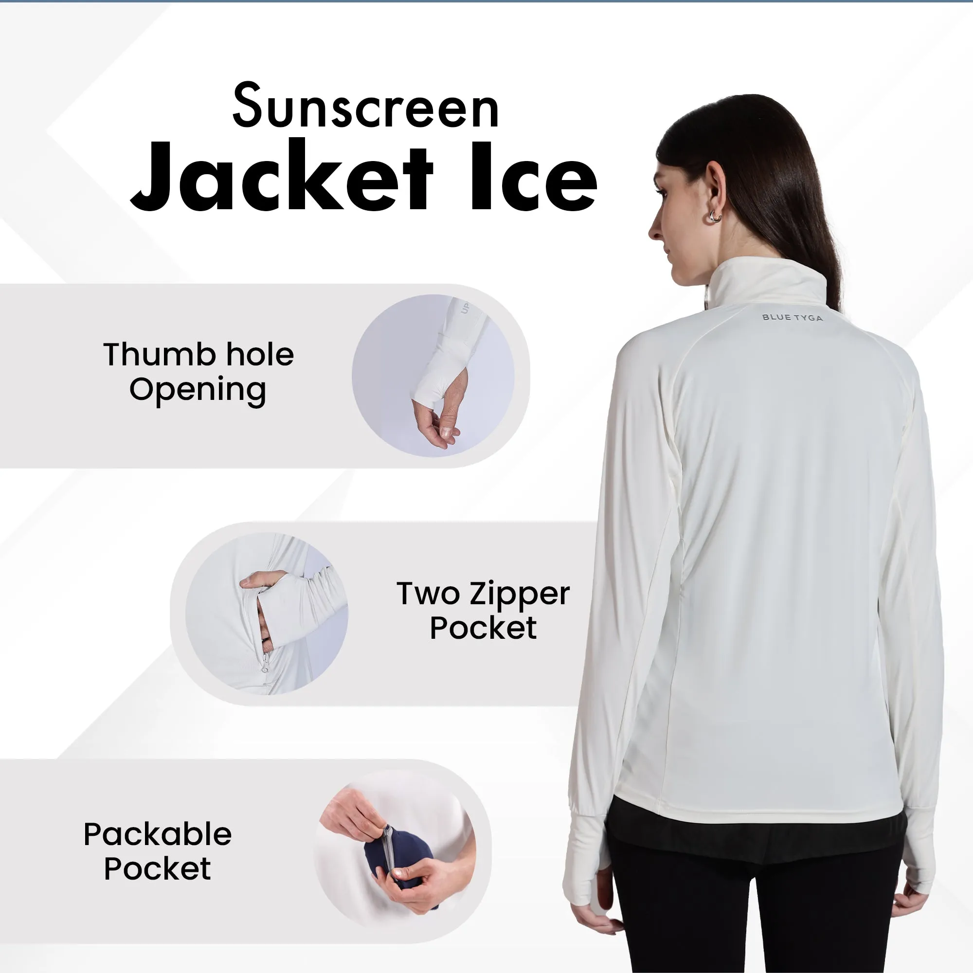 WOMENS SUNSCREEN JACKET ICE