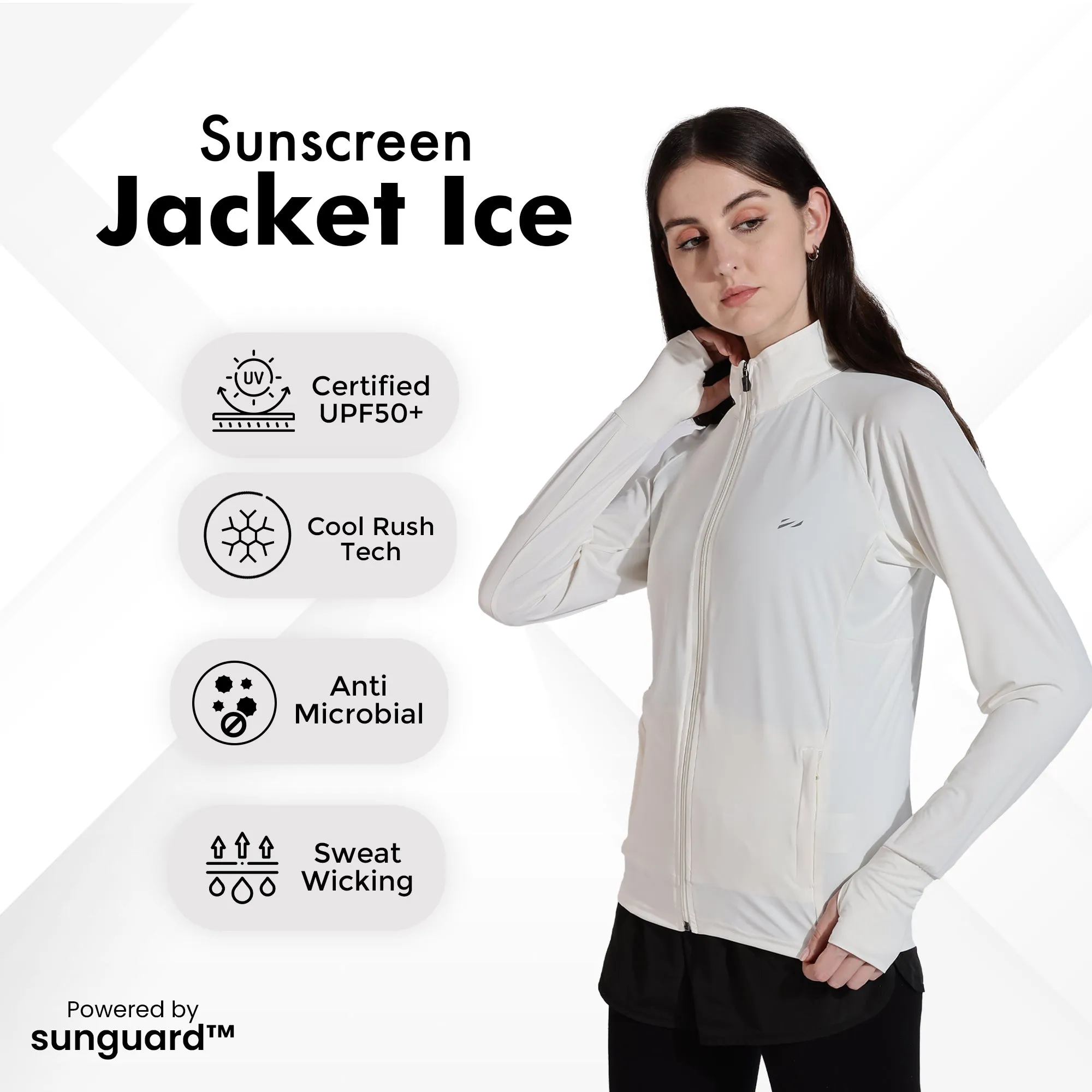 WOMENS SUNSCREEN JACKET ICE