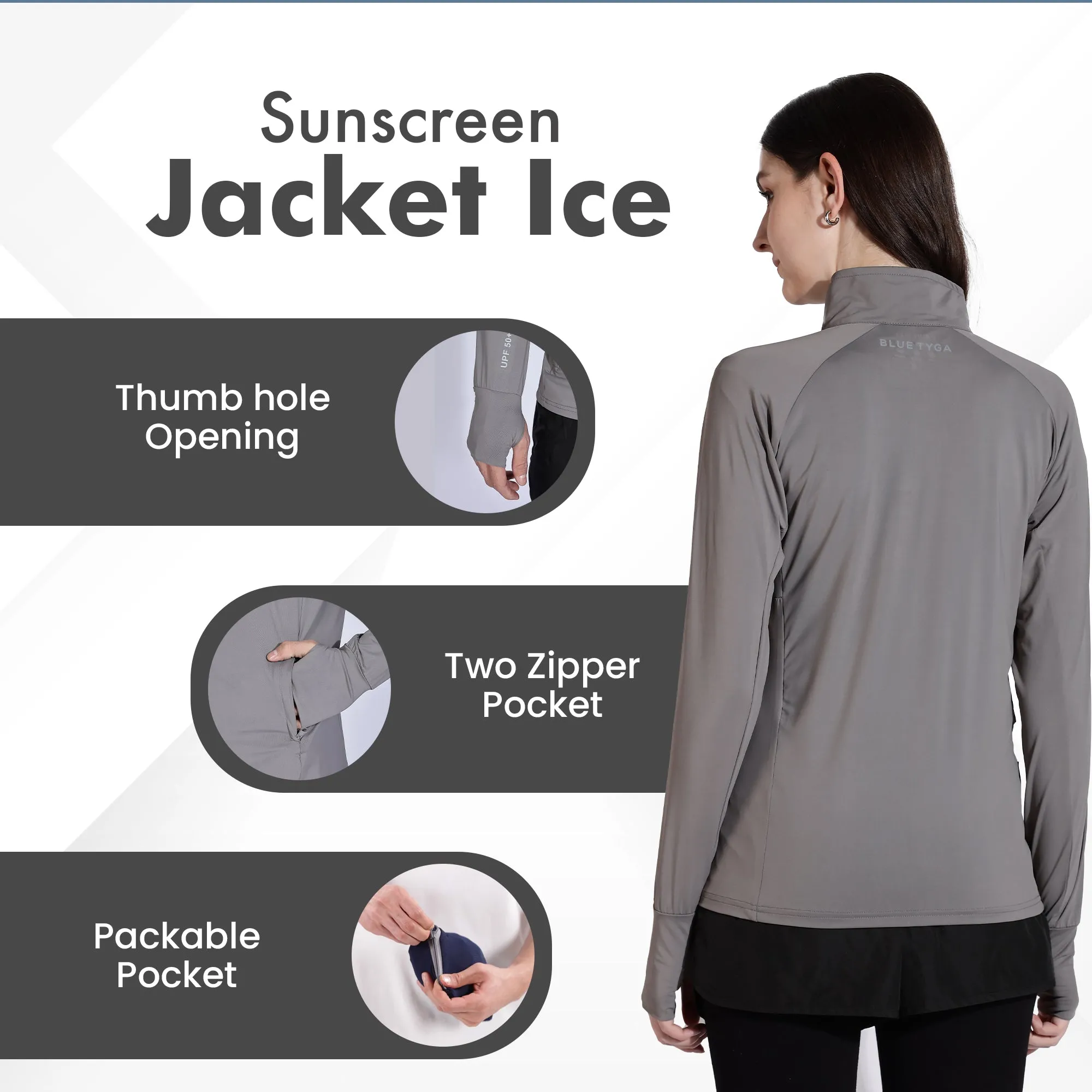 WOMENS SUNSCREEN JACKET ICE