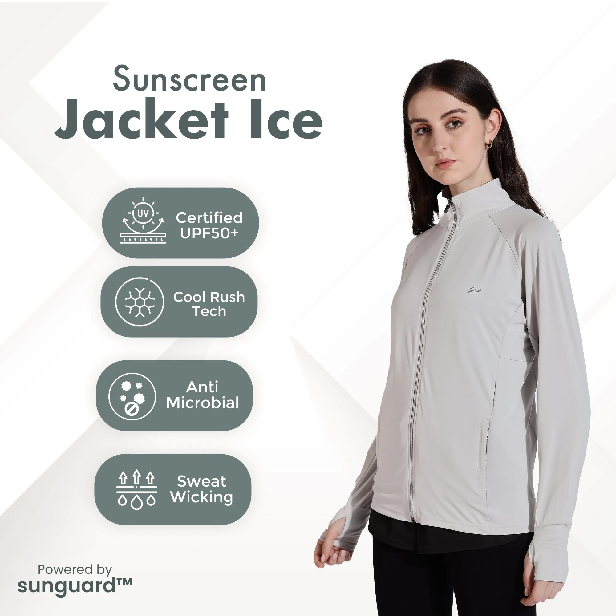 WOMENS SUNSCREEN JACKET ICE