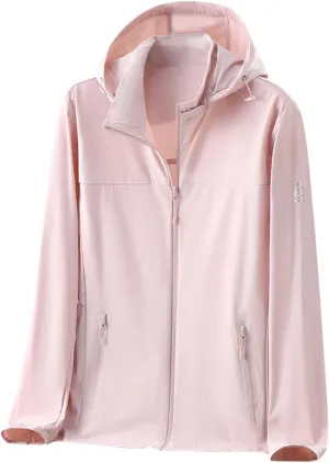 Women's Trendy UPF 50  Hooded Coat Long Sleeve with Zipper Lightweight Breathable Commuting Travel Ice Feeling Tops