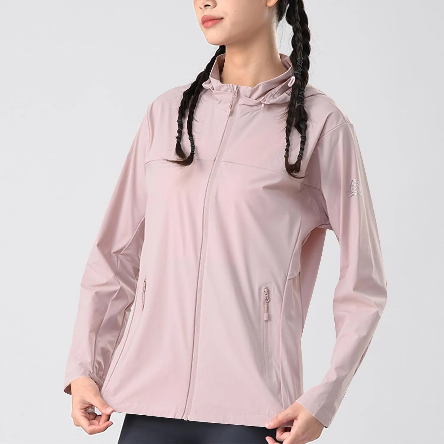 Women's Trendy UPF 50  Hooded Coat Long Sleeve with Zipper Lightweight Breathable Commuting Travel Ice Feeling Tops