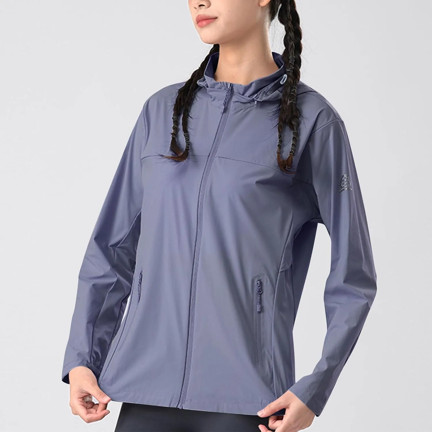 Women's Trendy UPF 50  Hooded Coat Long Sleeve with Zipper Lightweight Breathable Commuting Travel Ice Feeling Tops