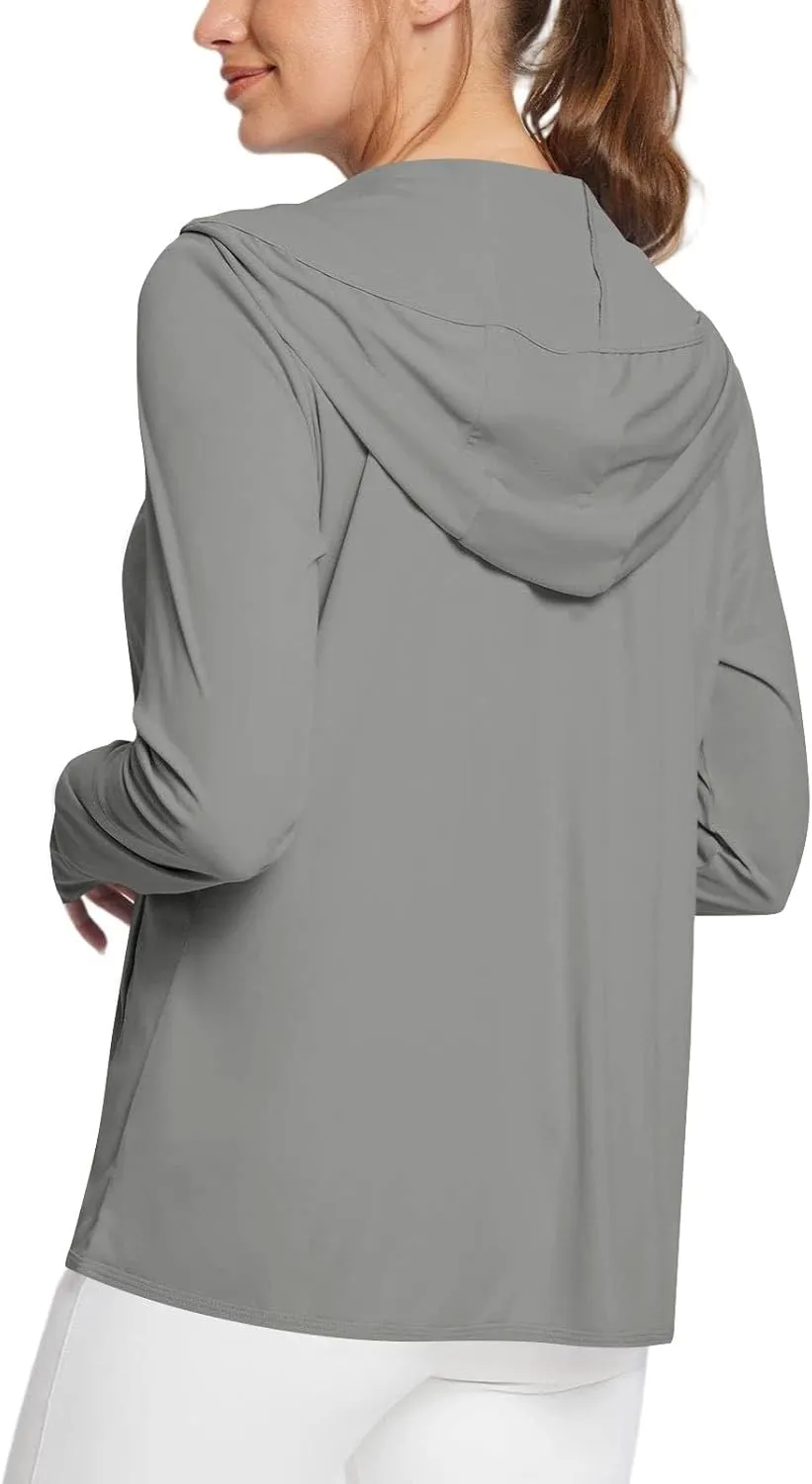 Women's UPF Sun Protection Jackets SPF Shirts UV Zip Up Hoodie Long Sleeve Summer Ice Silk Outdoor Clothes with Pockets