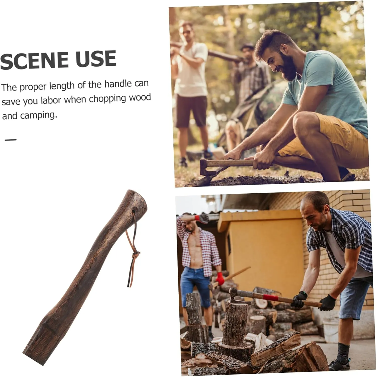 Wooden Axe Handle Replacement Durable Hatchet Handle for Axes Comfortable Installation Smooth Surface Extend Lifespan of Your Tools