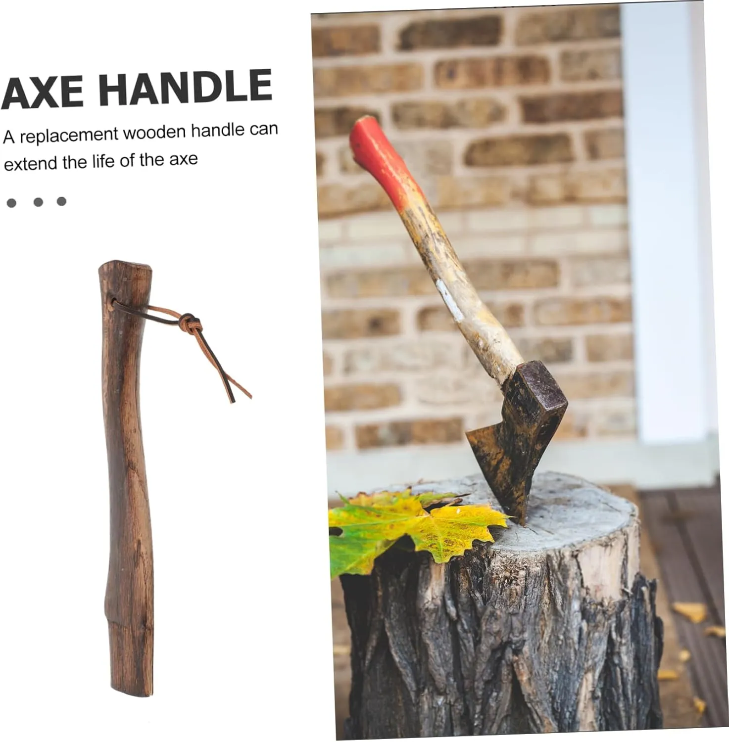 Wooden Axe Handle Replacement Durable Hatchet Handle for Axes Comfortable Installation Smooth Surface Extend Lifespan of Your Tools