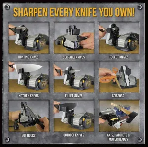 Work Sharp Knife & Tool Sharpener Ken Onion Edition - sharpening angles from 15° to 30°, flexible abrasive belts, variable speed motor, multi-positioning sharpening