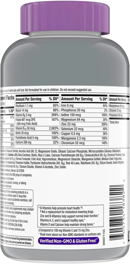 WW Centrum Silver Women's Multivitamin for Women 50 Plus 275 Tablets   7-Day Travel Pill Organizer