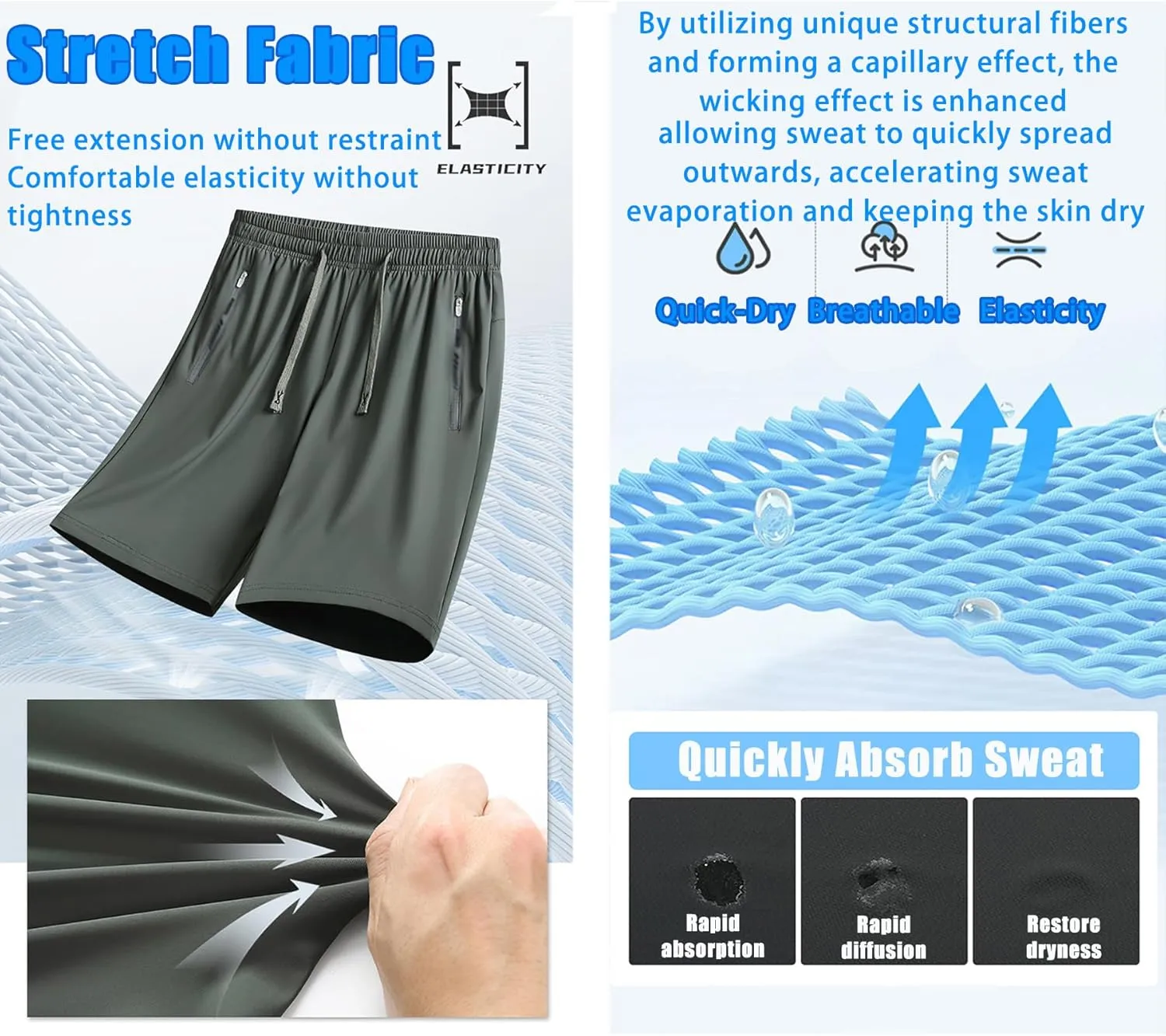 XIRUJNFD ICY Shorts - Airyflex Iced Active Silk Cooling Stretch Quick Drying Shorts for Senior Women Over 50, Breathable