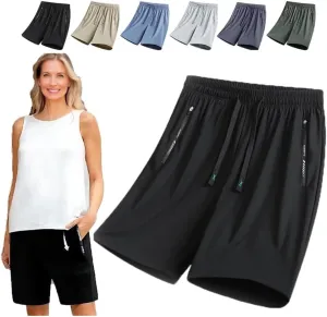XIRUJNFD ICY Shorts - Airyflex Iced Active Silk Cooling Stretch Quick Drying Shorts for Senior Women Over 50, Breathable