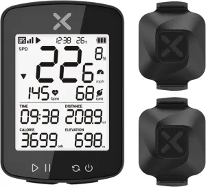 XOSS G  Gen2 GPS Bike Computer ANT / Bluetooth IPX7 Cycling Computer Rechargeable Speedometer Odometer with 2.2 inch LCD Screen, 28 hrs Long Battery Life with Vortex Speed Cadence Sensor-2 Pack