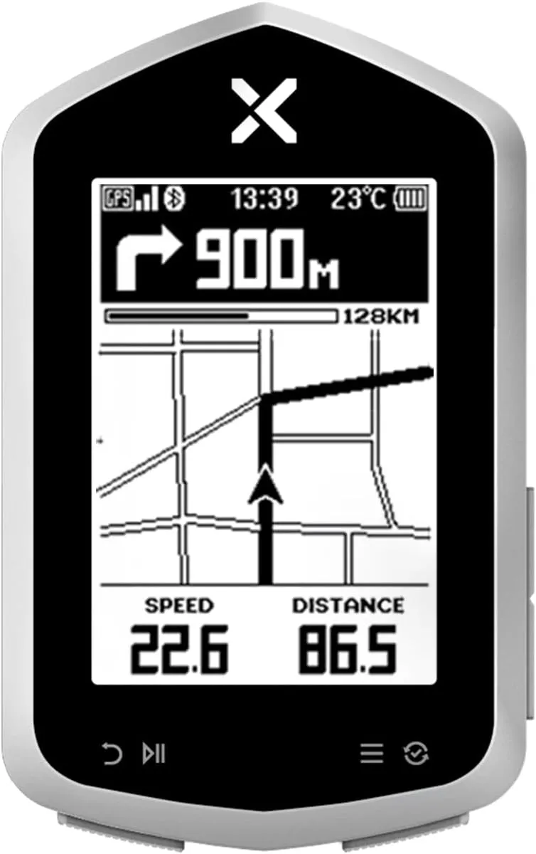 XOSS NAV Plus GPS Bike Computer with Bluetooth, 2.4"" Ant  Bike Computer Wireless with 33hs Long Battery Life, IPX7 Waterproof Map Navigation Bike Computer with Auto Backlight & Rear 3D Video, Black