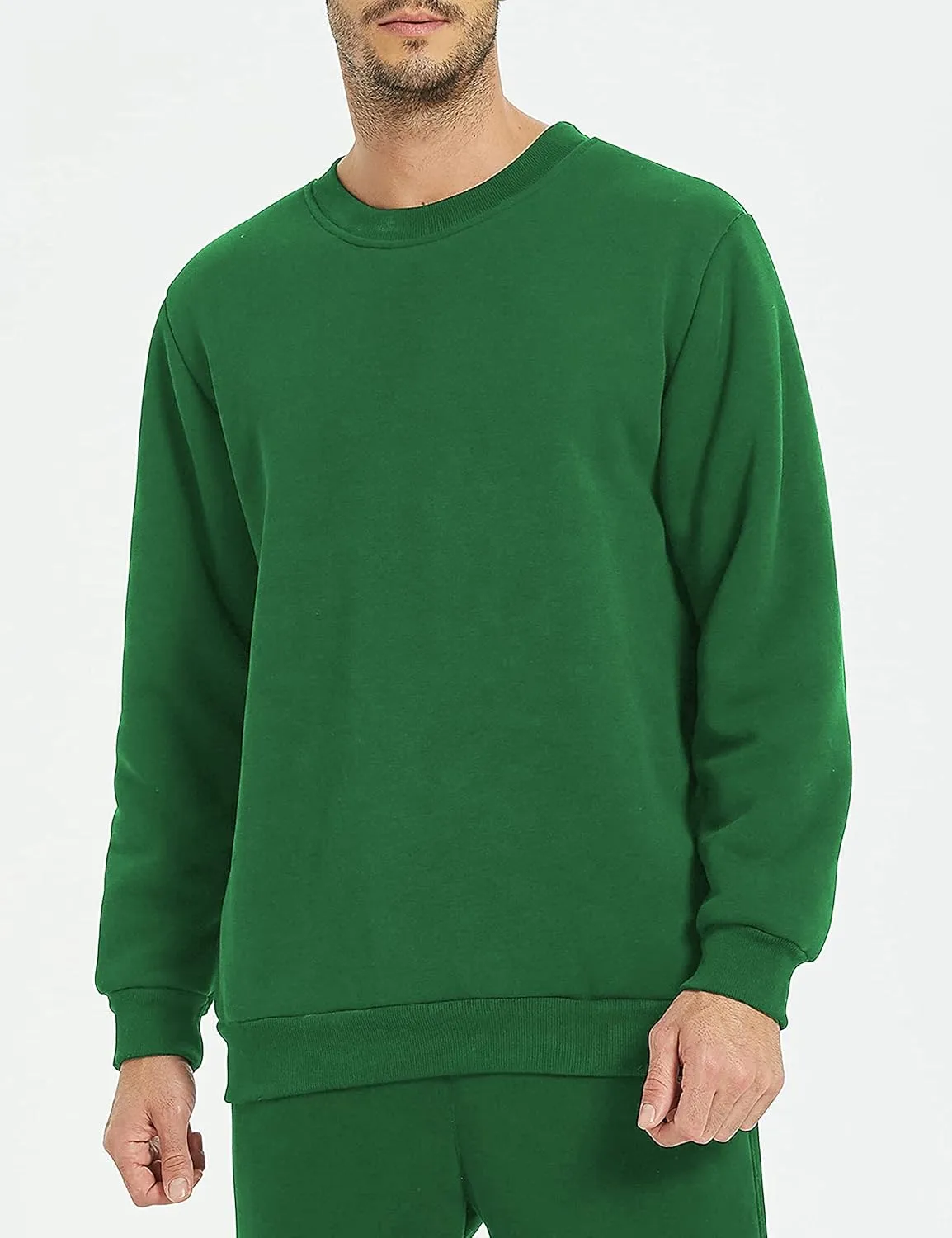 Yeokou Mens Fashion Warm Fleece Crewneck Sweatshirt Thick Sherpa Lined Pullover Tops