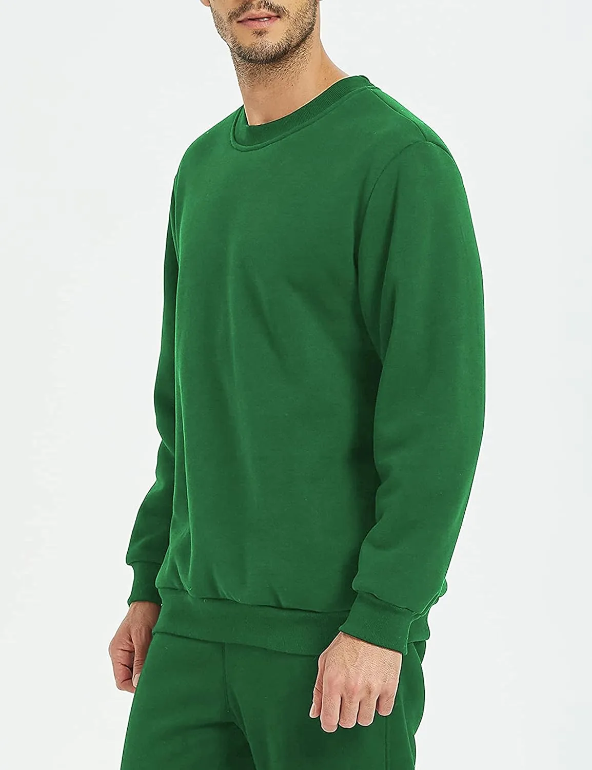 Yeokou Mens Fashion Warm Fleece Crewneck Sweatshirt Thick Sherpa Lined Pullover Tops