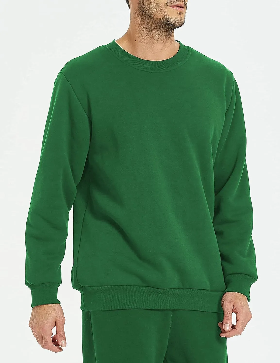 Yeokou Mens Fashion Warm Fleece Crewneck Sweatshirt Thick Sherpa Lined Pullover Tops