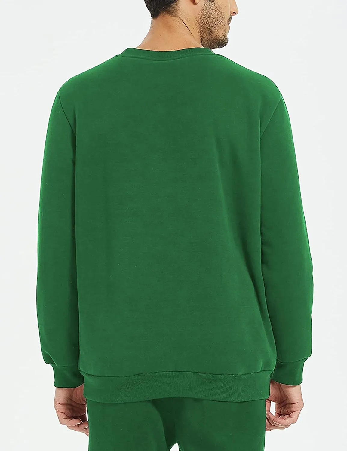 Yeokou Mens Fashion Warm Fleece Crewneck Sweatshirt Thick Sherpa Lined Pullover Tops