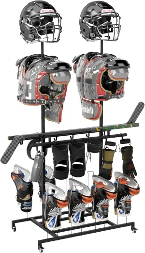 yeshine Hockey Gear Drying Rack, Ice Hockey Stick Holder Field Hockey Equipment Dryer - Large Hockey Display Storage Rack Sports Metal Tree Stand for Lacrosse