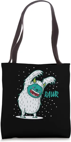 Yeti Monsters frighten in the Snow Tote Bag