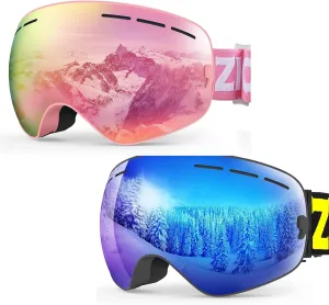ZIONOR Lagopus Ski Goggles and XMINI Kids Ski Goggles