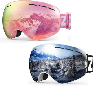 ZIONOR Lagopus Ski Goggles and XMINI Kids Ski Goggles