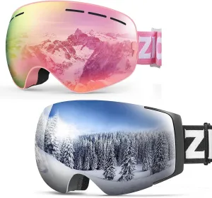 ZIONOR Lagopus Ski Goggles and XMINI Kids Ski Goggles