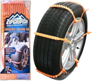 Zip Grip Go Cleated Winter Tire Traction Snow Ice Mud - Car SUV Van Truck (2 packs) Packaging May Vary