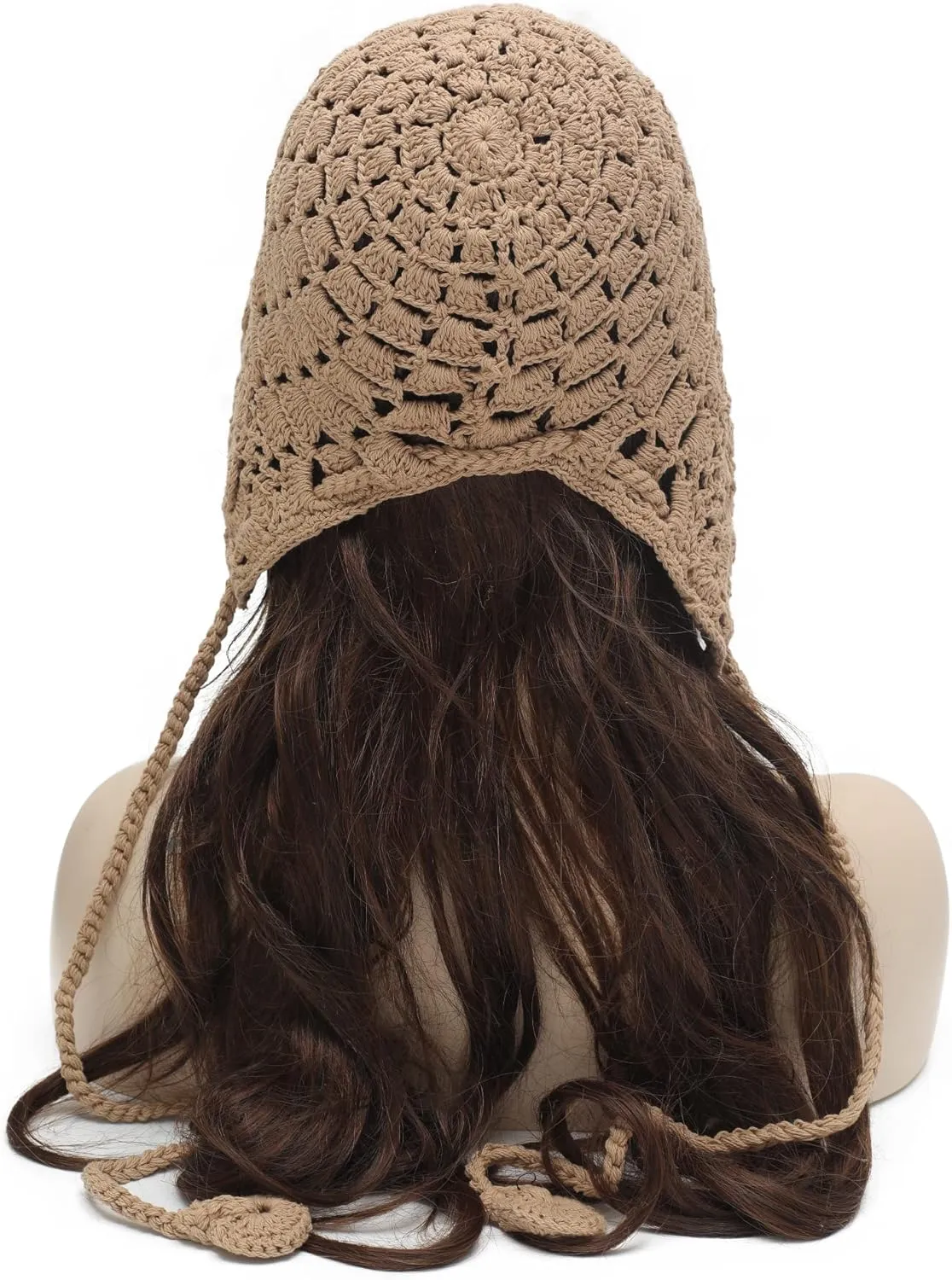 ZLYC Women Cotton Crochet Knit Beanie Hat Handmade Summer Floral Skull Cap