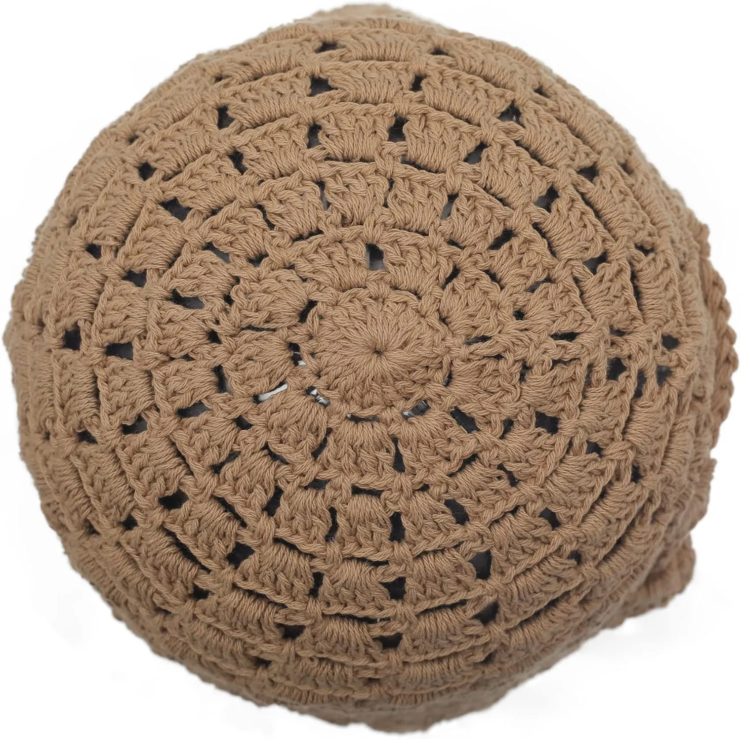 ZLYC Women Cotton Crochet Knit Beanie Hat Handmade Summer Floral Skull Cap